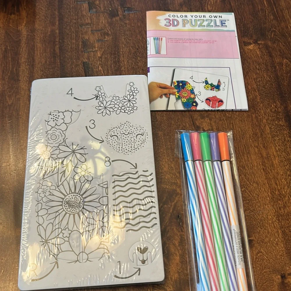 Color Your Own 3D Llama Puzzle Kit